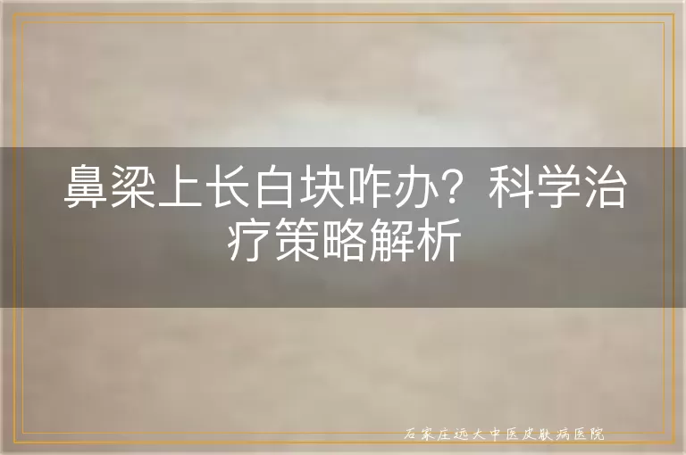 鼻梁上长白块咋办？科学治疗策略解析